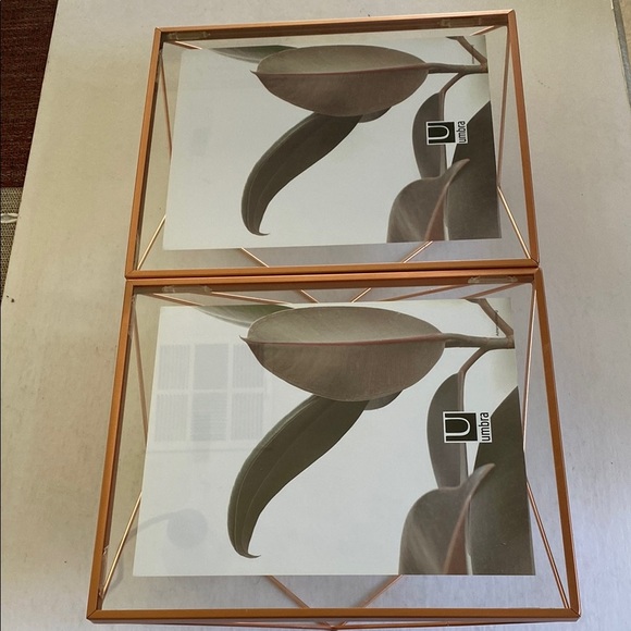 Umbra Copper Geometric Photo Frame Set (2 pcs. ) Size 10” x 12” NWOT - Picture 1 of 5